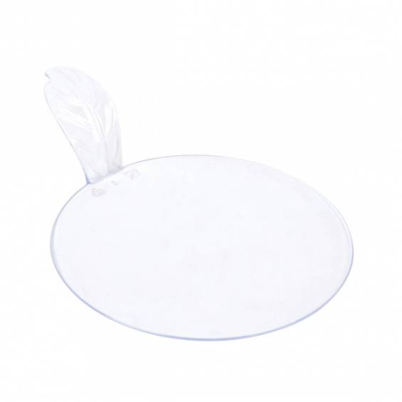 圆形透明可回收的单份甜点板与标签-100/case