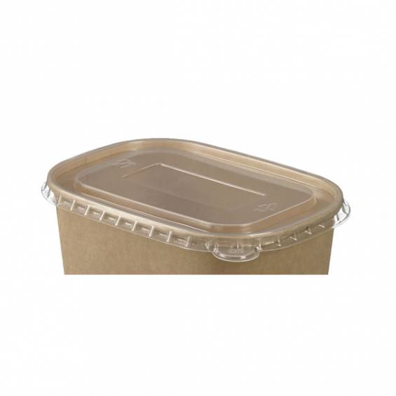 生物牛皮纸椭圆形沙拉容器的盖子。100计数盒。